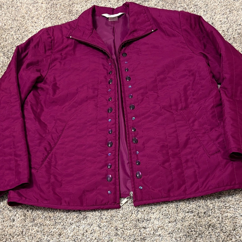 Allison Daley Magenta Quilted Puffer Jacket